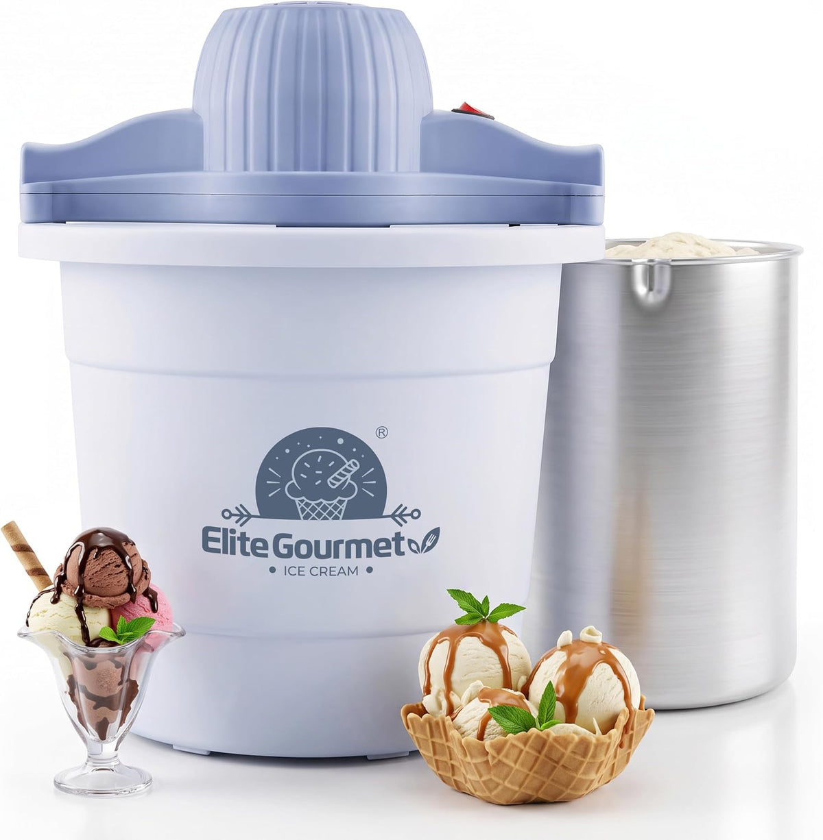 EIM350 4Qt 50W Electric Ice Cream Maker, Periwinkle