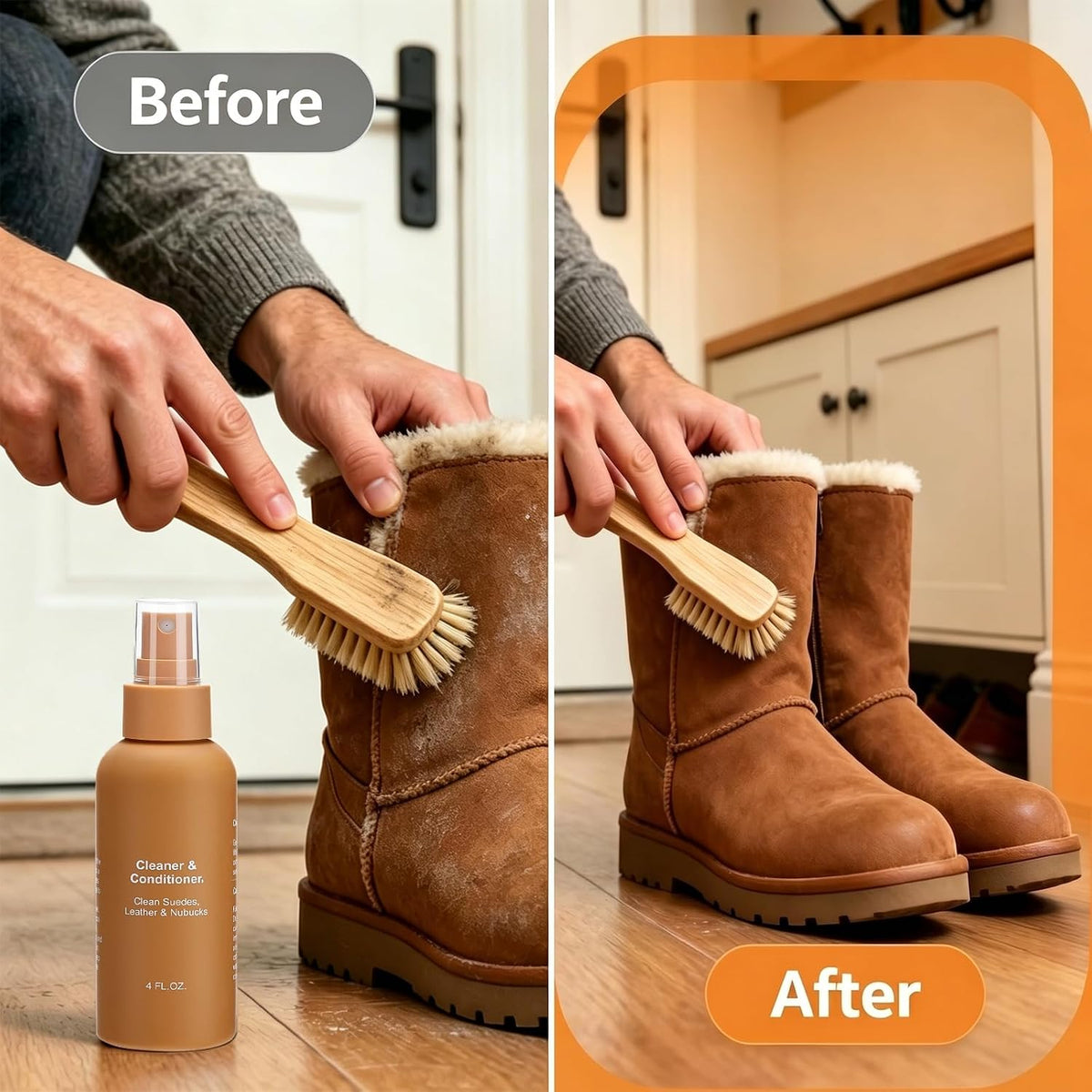 Shoe Cleaner Kit Compatible with Birkenstock, Includes Cleaner and Waterproof Protector Spray, Suede Brush, Eraser