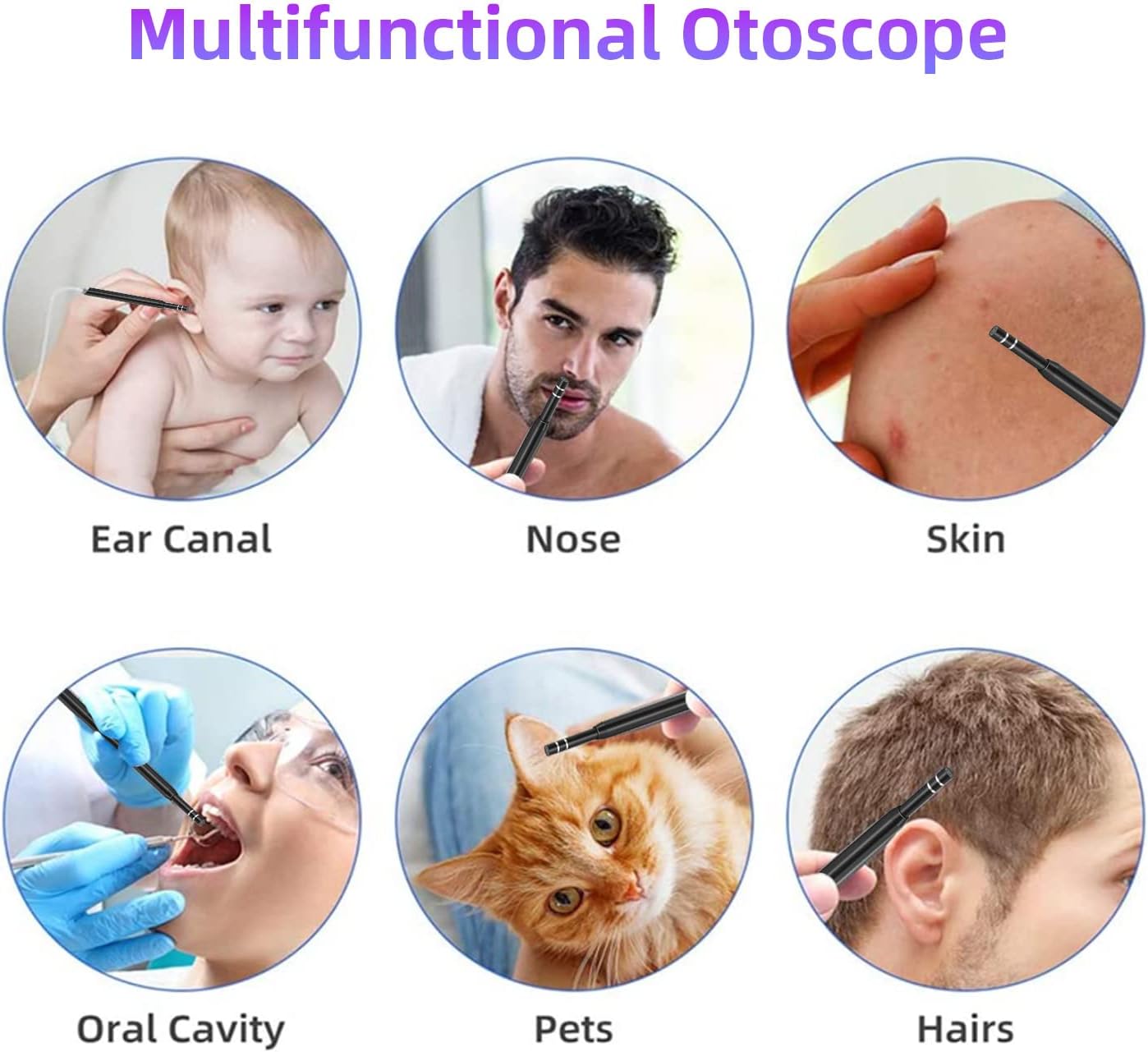 Ear Wax Removal Tool Kit, Ear Otoscope Cleaning Tool with Light Camera, HD Ear Digital Endoscope Ear Pick Equipped