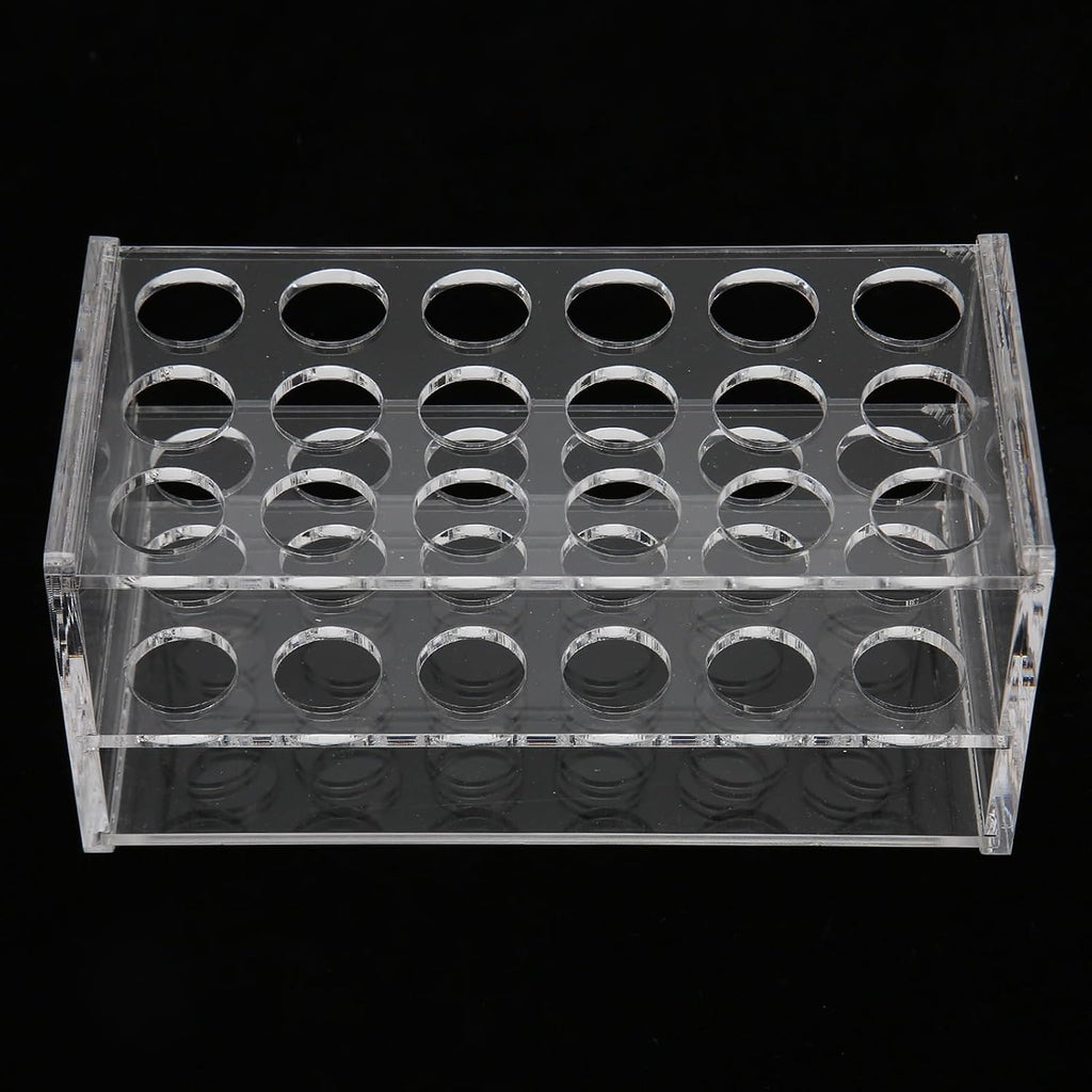 17mm Test Tube Rack with 18 Holes - Sturdy Transparent Centrifuge Tube Holder for 10ml and 15ml Test Fits 10ml 15ml
