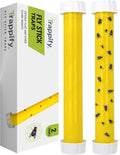 Hanging Fly Trap & Fruit Fly Traps for Indoors, Yellow, 2 Pack | Recycled Paper Stick with Ultra-Tacky Adhesive and