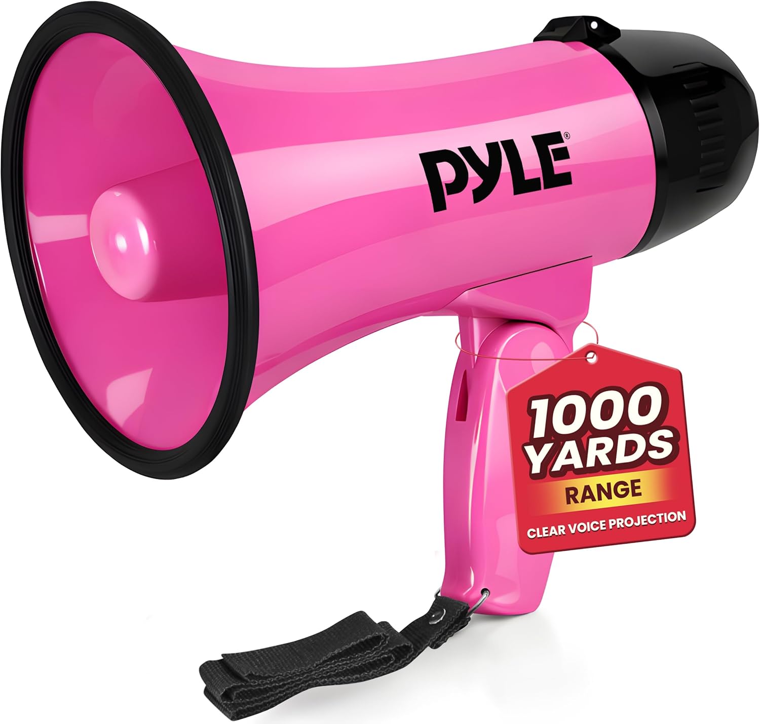 PRO Portable Megaphone Speaker Siren Bullhorn - Compact and Battery Operated with 20 Watt Power, Microphone, 2 Modes