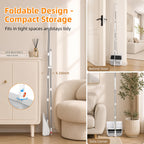 Broom with Dustpan Combo Set, 53" Long Handle, Includes 2 Broom Heads