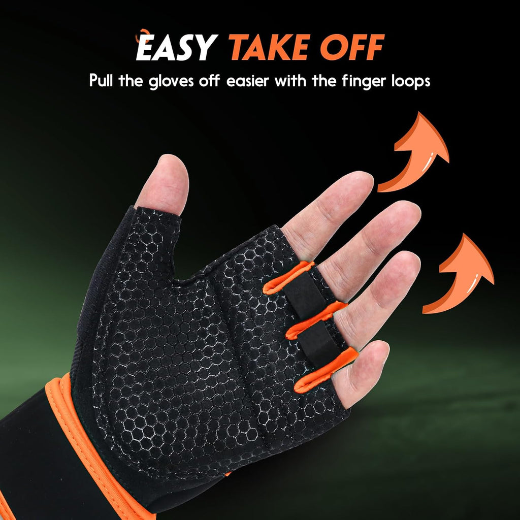 Workout Gloves Gym Gloves Weight Lifting Gloves for Men Women with Full Palm Pad,Strong Wrist Wraps Support,Enhanced