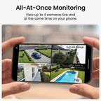 Security Cameras Outdoor Wireless, 4 Cam-Kit, No Subscription Required, Solar-Powered, Home Security Cameras System