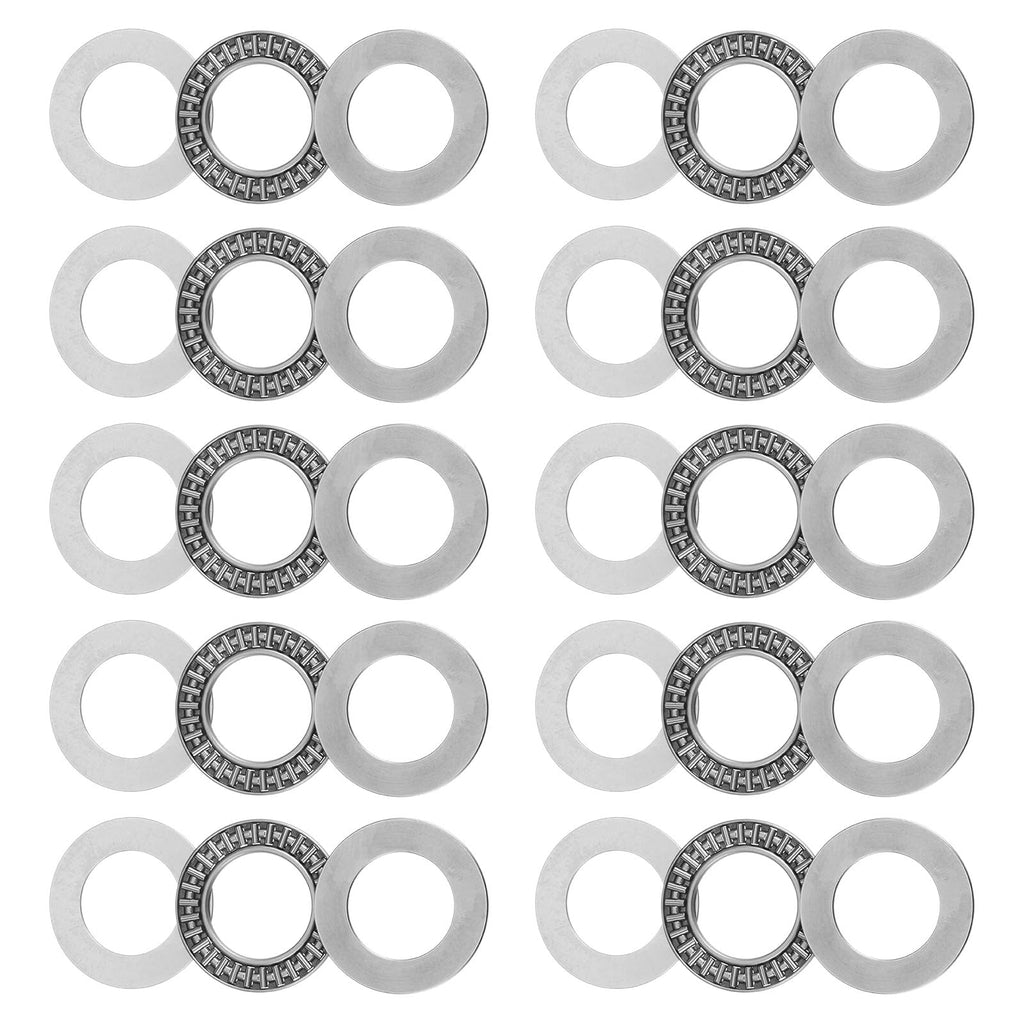 uxcell AXK2542 Thrust Needle Roller Bearings with Washers 25mm Bore 42mm OD 2mm Width 10pcs