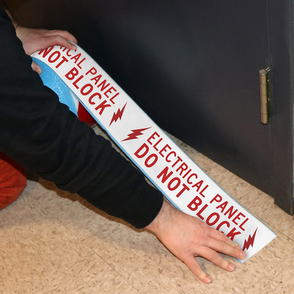 Red & White 4 inch x 100 feet Electrical Panel Do Not Block Floor Marking Tape, 32 mil Vinyl Floor Tape, Superior