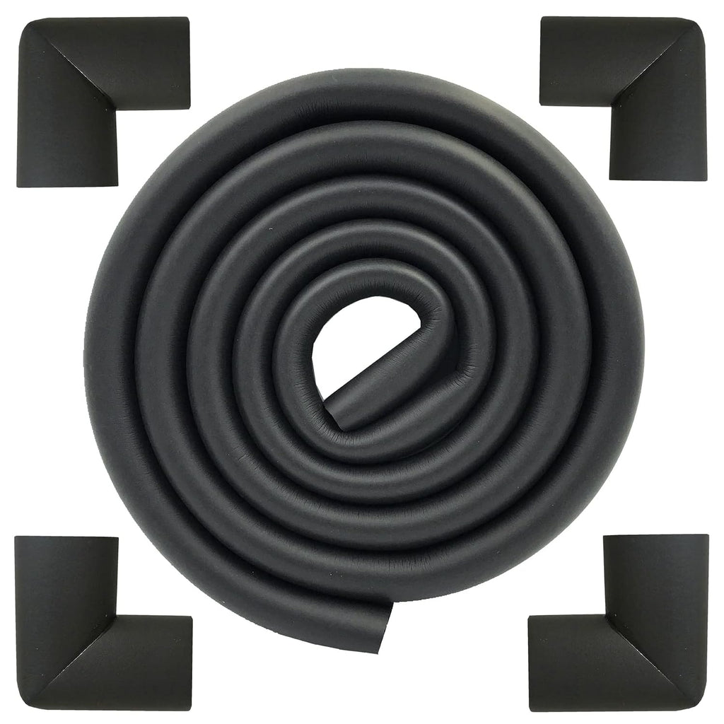 U Shape Furniture Table Edge Protectors 6.5 Ft Black with 4 Corners