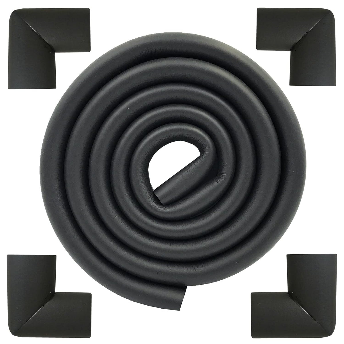 U Shape Furniture Table Edge Protectors 6.5 Ft Black with 4 Corners