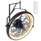 20" Wall Mounted Fan with Dimmable LED Light, 6 Wind Speeds & Timer