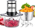 Food Processors,Small Meat Grinder & Food Chopper Electric Vegetable Chopper with 2 Bowls (8 Cup+8 Cup)& 2 Bi-Level