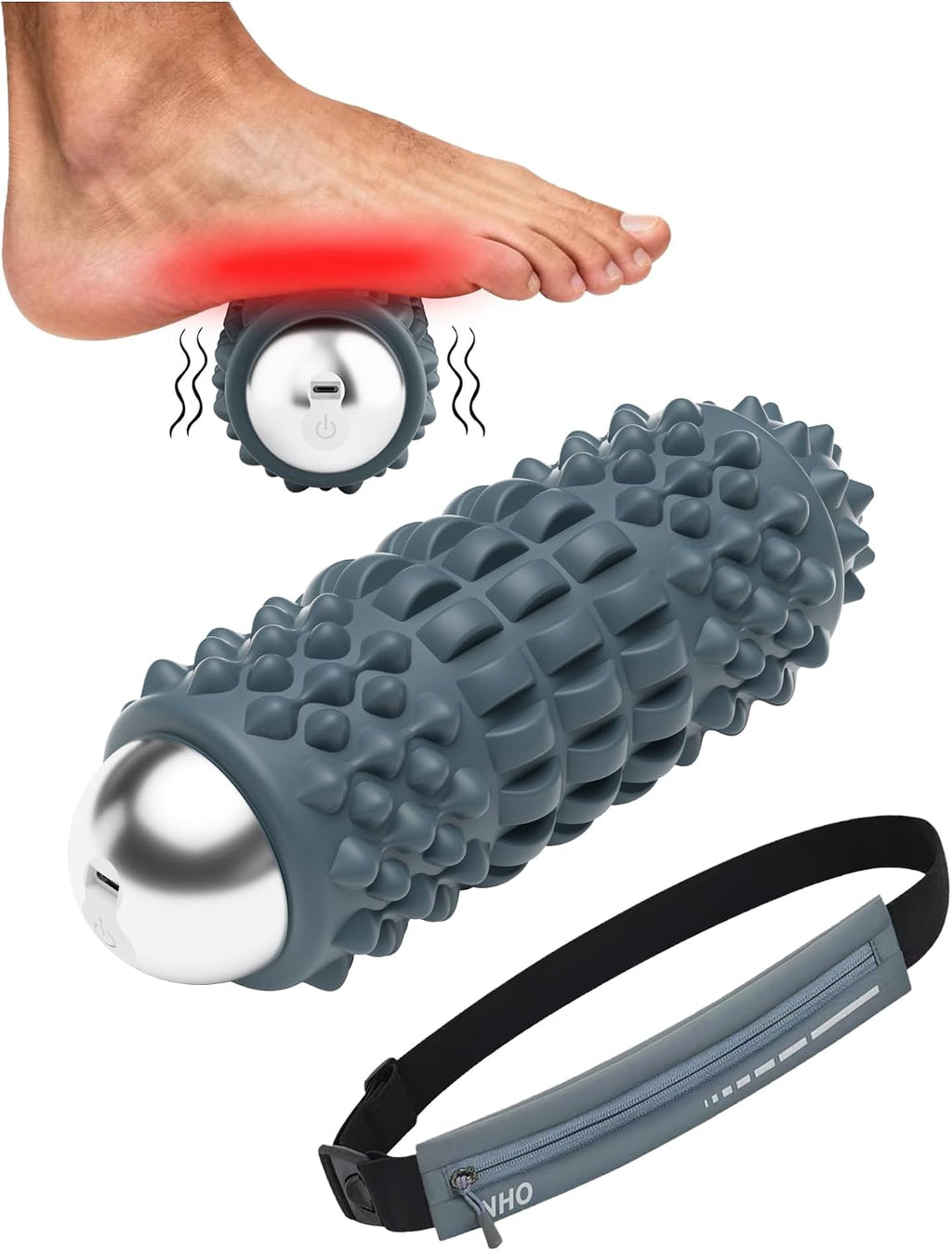 Vibrating Massage Ball, Vibrating Foam Roller for Muscle Pain Relief, 4-Speed Myofascial Release Ball for Trigger
