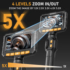 ZEENSUY 3.9mm Two-Way Articulating Borescope, Endoscope Camera with Light