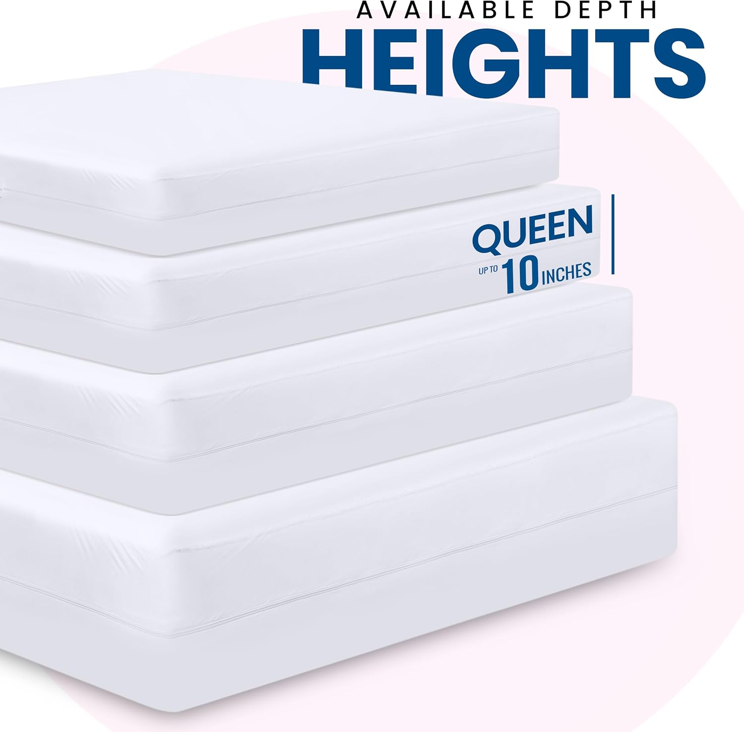 Premium Waterproof Zippered Mattress Protector Queen Size, 10" Depth | Utopia Bedding Bed Bug Mattress Cover, 6-Sided