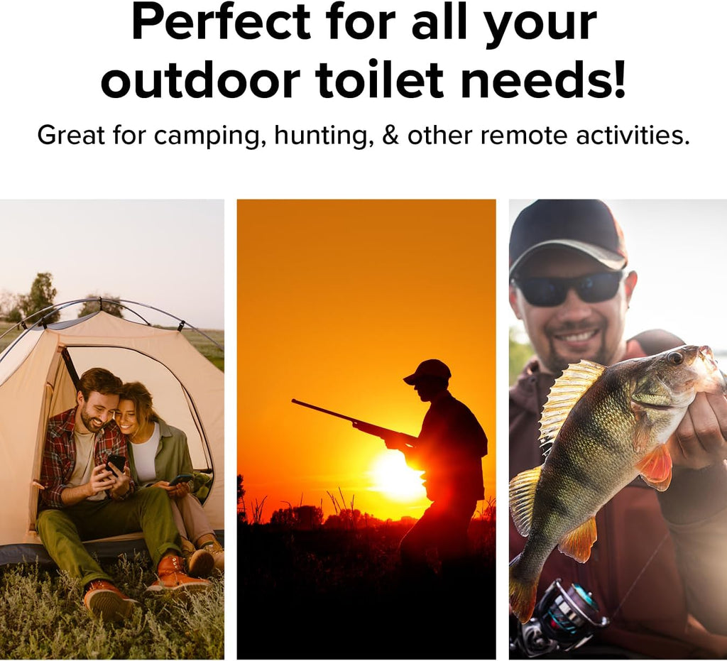 Toilet Waste Bags - Durable Double Bag Design is Leak-Proof - Inner Bag Gels Any Liquid - Great for Camping, Hiking
