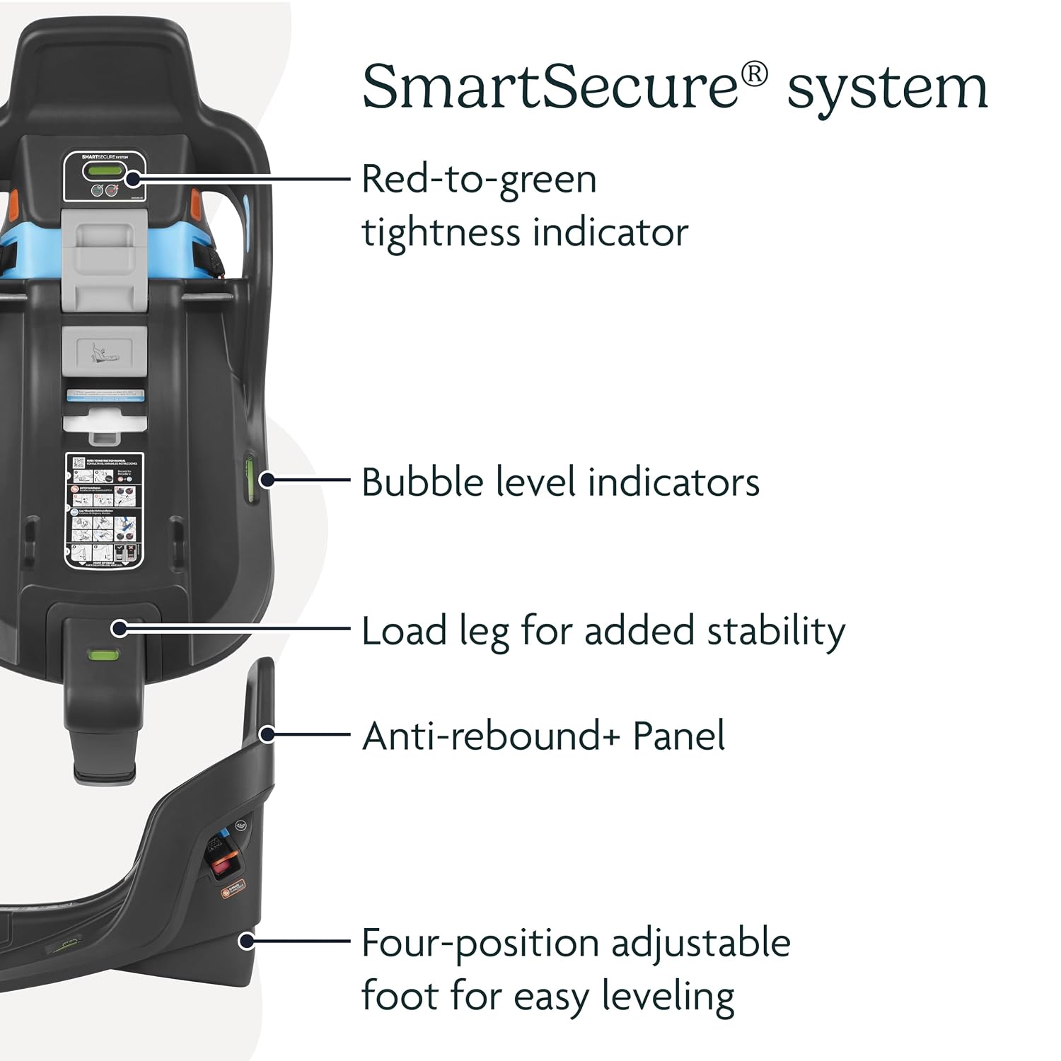 Extra Aria Car Seat Base with Load Leg - Fits Aria Infant Car Seat