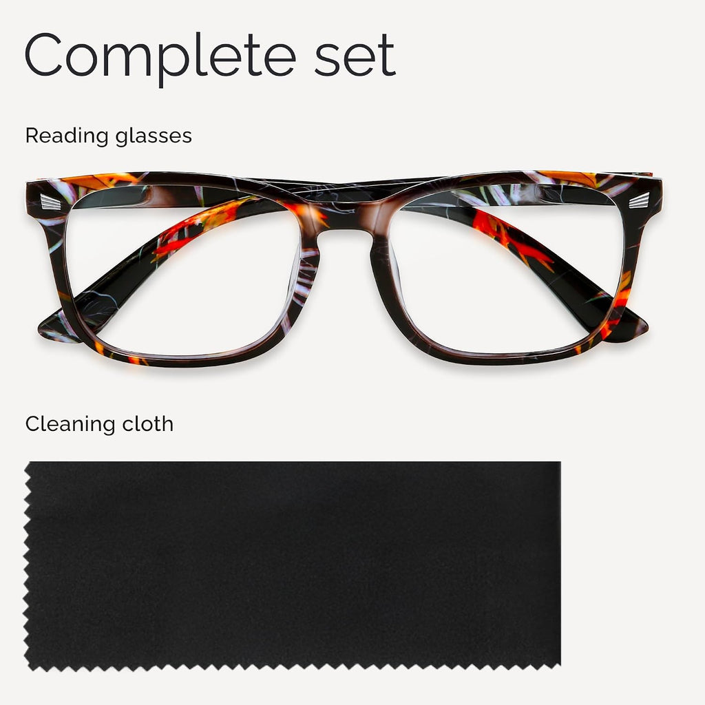 Reading Glasses for Women +2.0, Eyeglasses, Blue Light Readers for Women/Men, Computer Eye Glasses, Cheaters