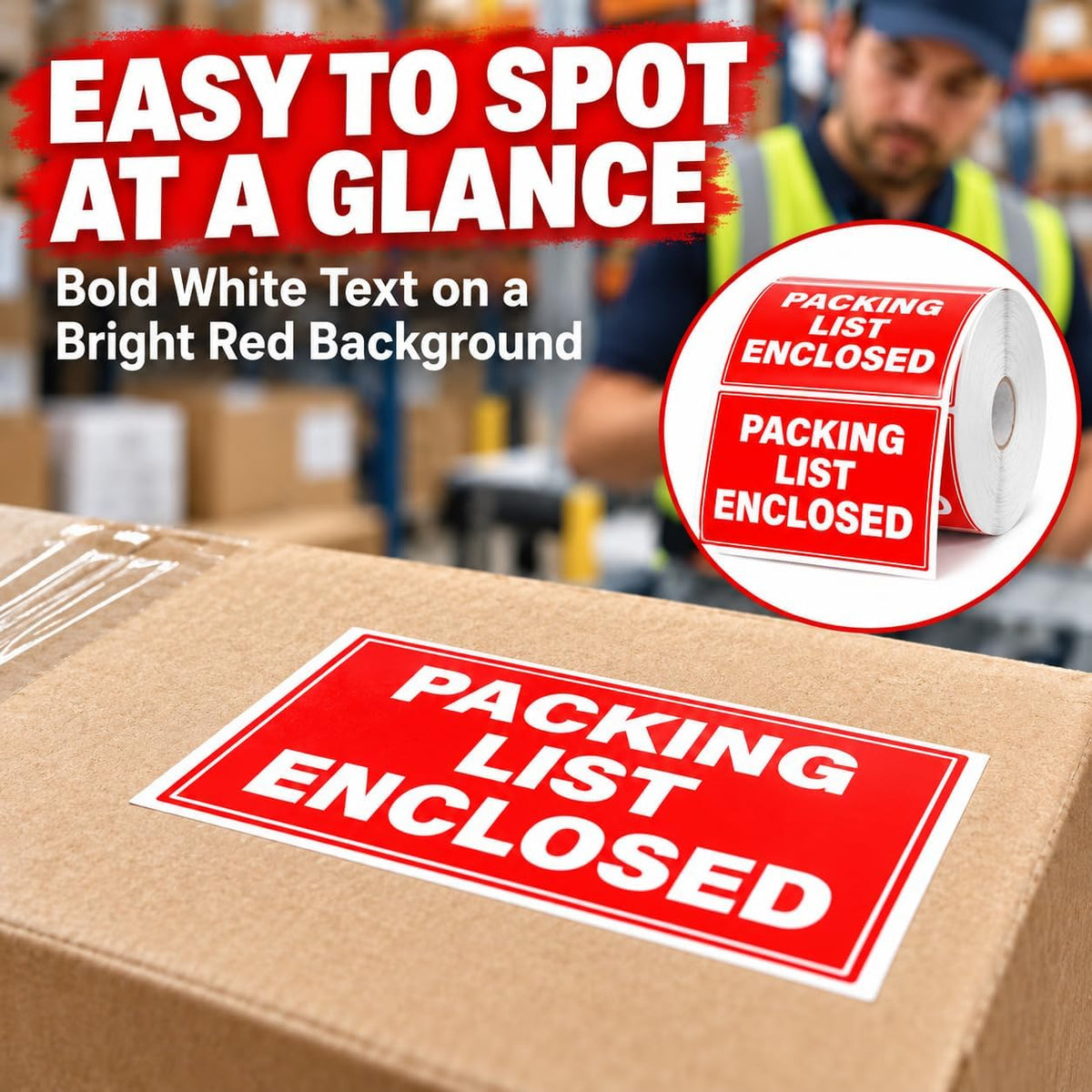 Packing List Enclosed Stickers 500 Pcs 2 x 3 Inch Shipping Labels