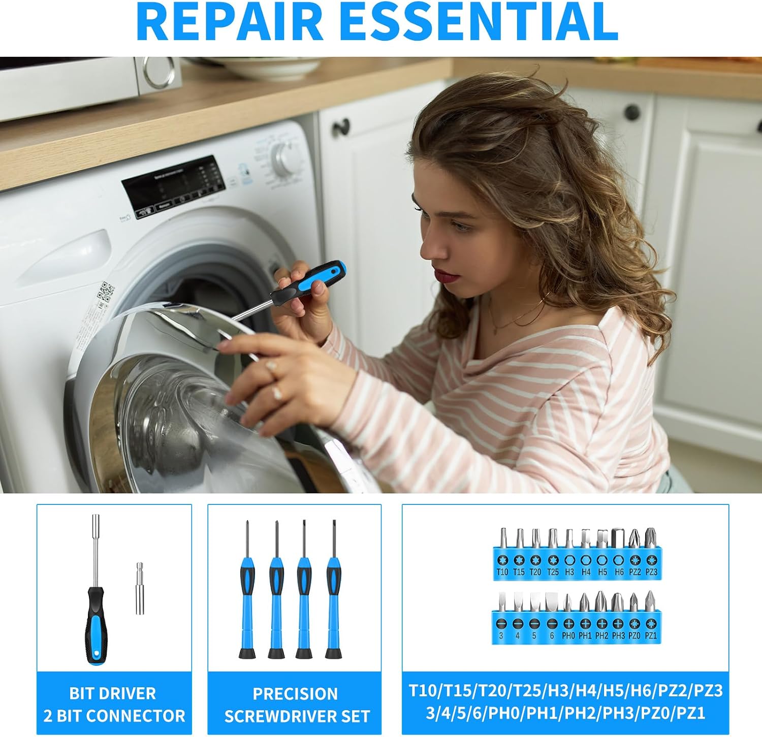 39 Piece Basic Home Tool Set Household Tool kit for Home General Repair Small Hand Tool Kit in Toolbox Storage Case