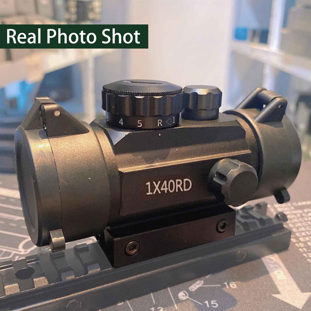 KASENTE 1x40 Red Green Dot Sight Rifle Scope with 20mm / 11mm Picatinny Dovetail Rail Mount