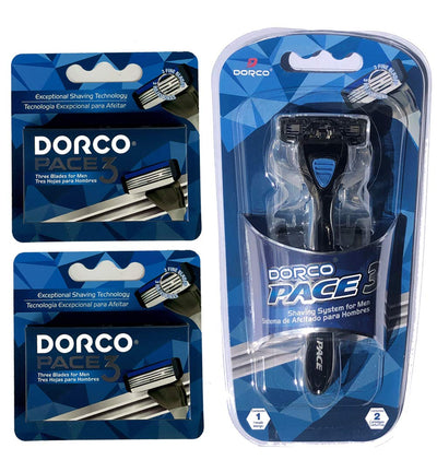 Pace 3 - Three Razor Blade Shaving System- Value Pack (10 Cartridges + 1 Handle)