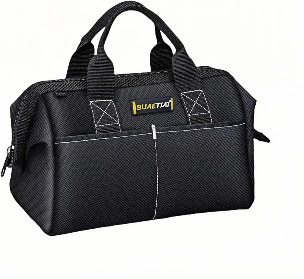 12 Inch Small Tool Bag for Men, Multi Pocket Small Tool Box, Canvas Tool Bags Organizer, Zipper Tool Tote for