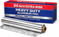 Heavy Duty Aluminum Foil Roll, 24 Inch Extra Wide, 475 Feet Length, Commercial Grade
