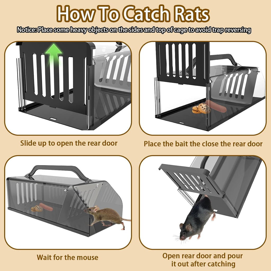 Mouse Trap Humane - Mouse Traps Work Chipmunk Rodent Trap for Indoors and Outdoors, No Kill Mouse Trap, Catch and