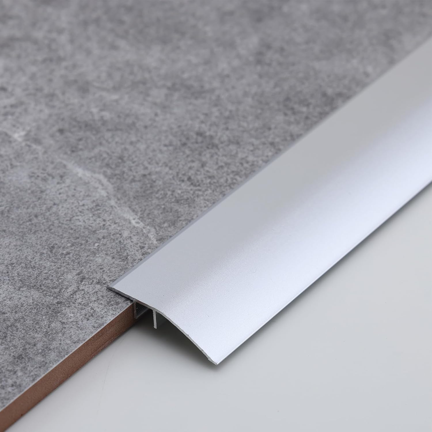 Aluminum Floor Transition Threshold Strip, Bridge the Height Gap Between 0.2 to 0.5 inches for Doorway Ramp Tiles