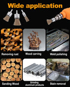 Rocaris 15 Pack 3 Sizes Brass Coated Wire Brush Wheel & Cup Brush Set