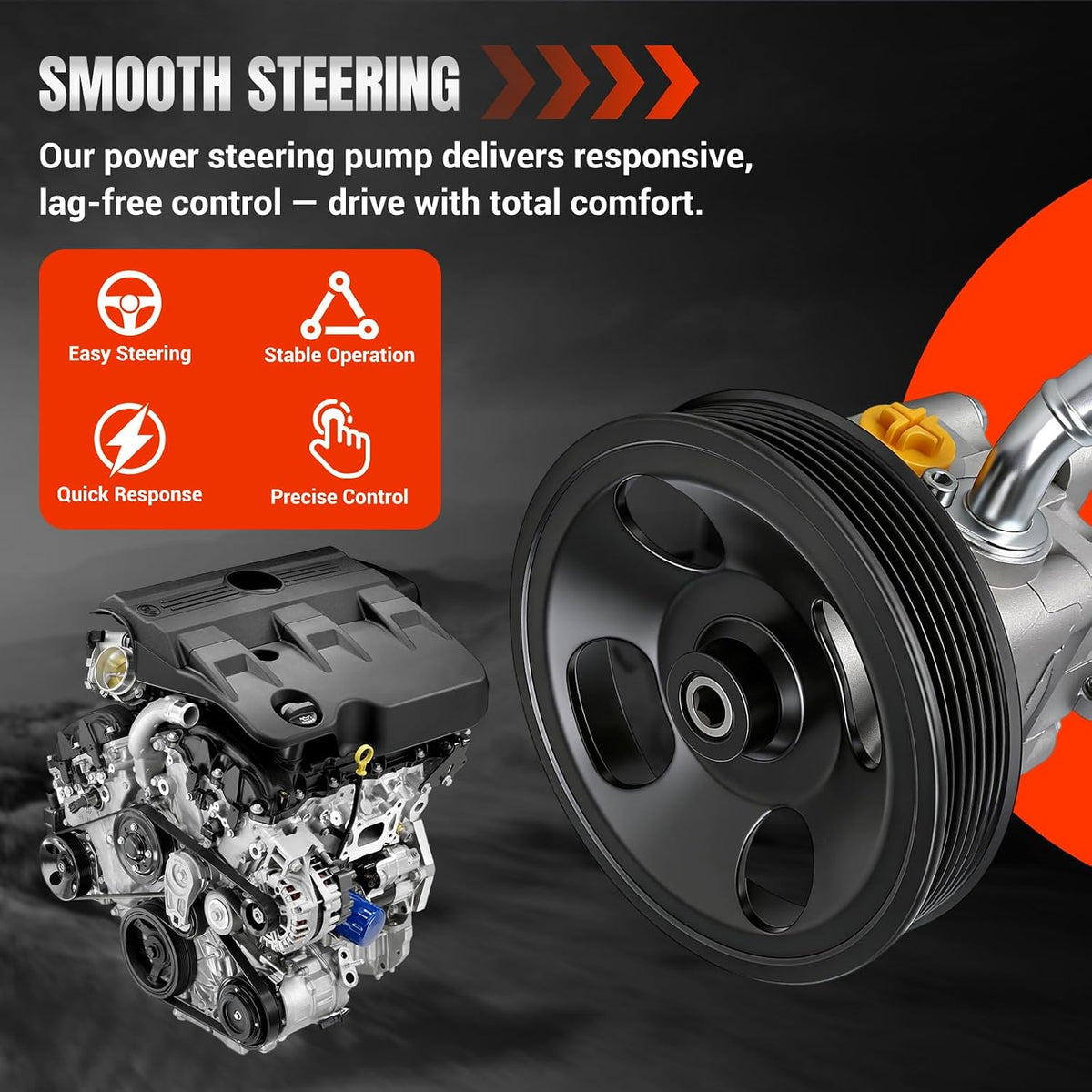 Power Steering Pump 21-5478 with Pulley Compatible with Nissan Altima