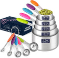10-Pack Measuring Cups &Spoons Set, Kitchen Gadagets Cooking Baking, Measuring Spoons, Heavy Duty & Dishwasher Safe
