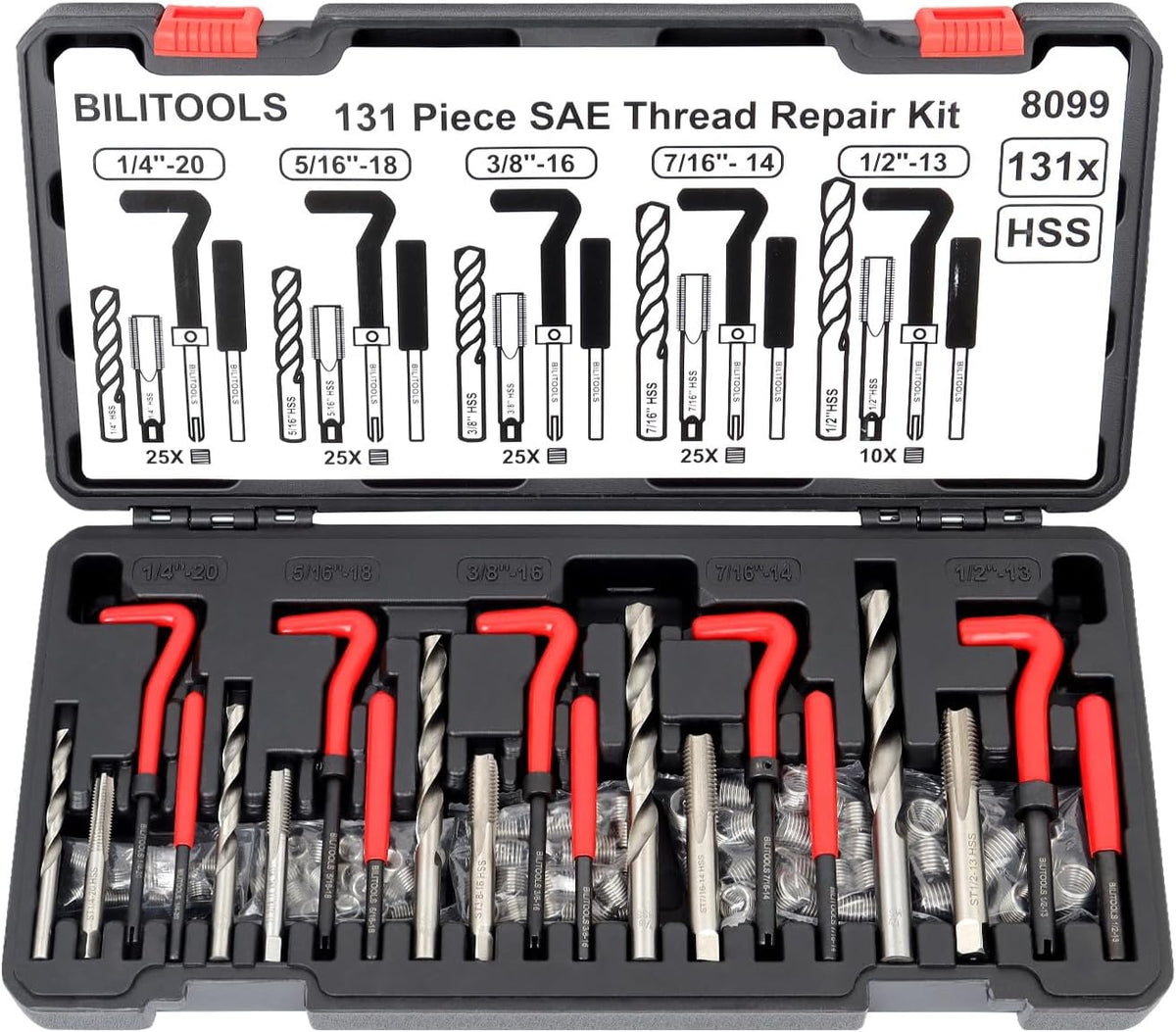 BILITOOLS Helicoil Thread Repair Kit SAE