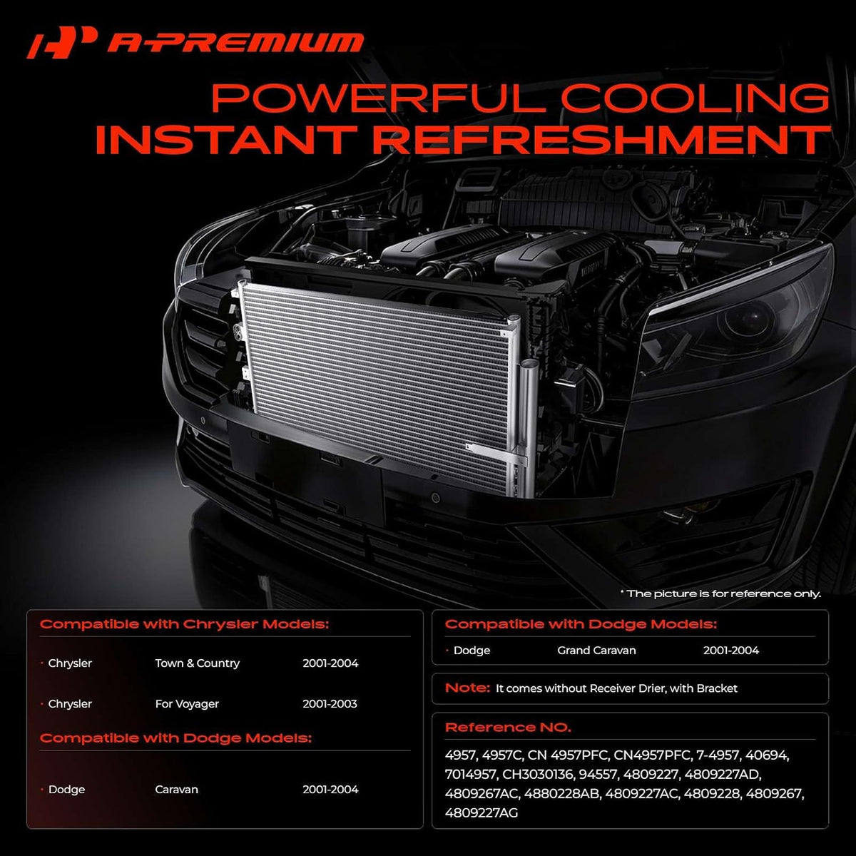 A-Premium Air Conditioning Condenser Compatible with Dodge & Chrysler