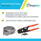 SharkBite 1/2 Inch Clamp Ring, Stainless Steel Plumbing Fitting, PEX Pipe, PE-RT, UC953A