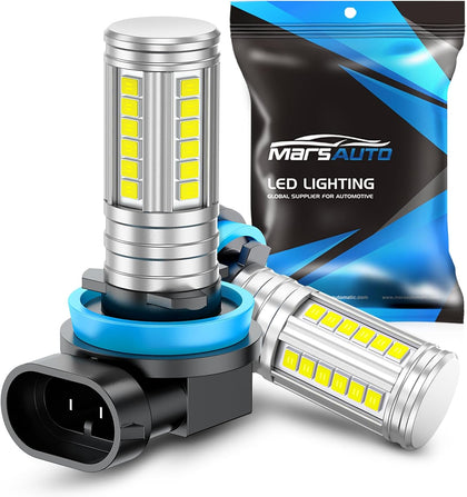 H11/H8 LED Fog Light Bulb, 12,000 LM 600% Brightness H8 H16 Fog Light Bulbs, 360° Illumination Upgraded 60 Pcs Chips