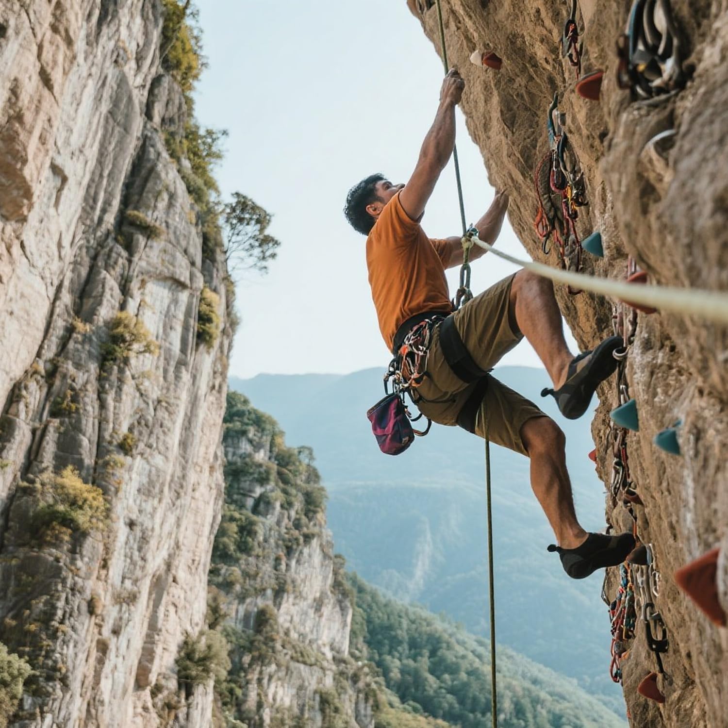 15KN Detachable Rope Grab Ascender,11-13 MM Rope Flip Line Climbing Ascender for Rock Climbing, Tree Climbing and