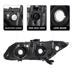 Halogen Headlight Assembly for 2012-2015 Honda Civic Sedan 4-Door