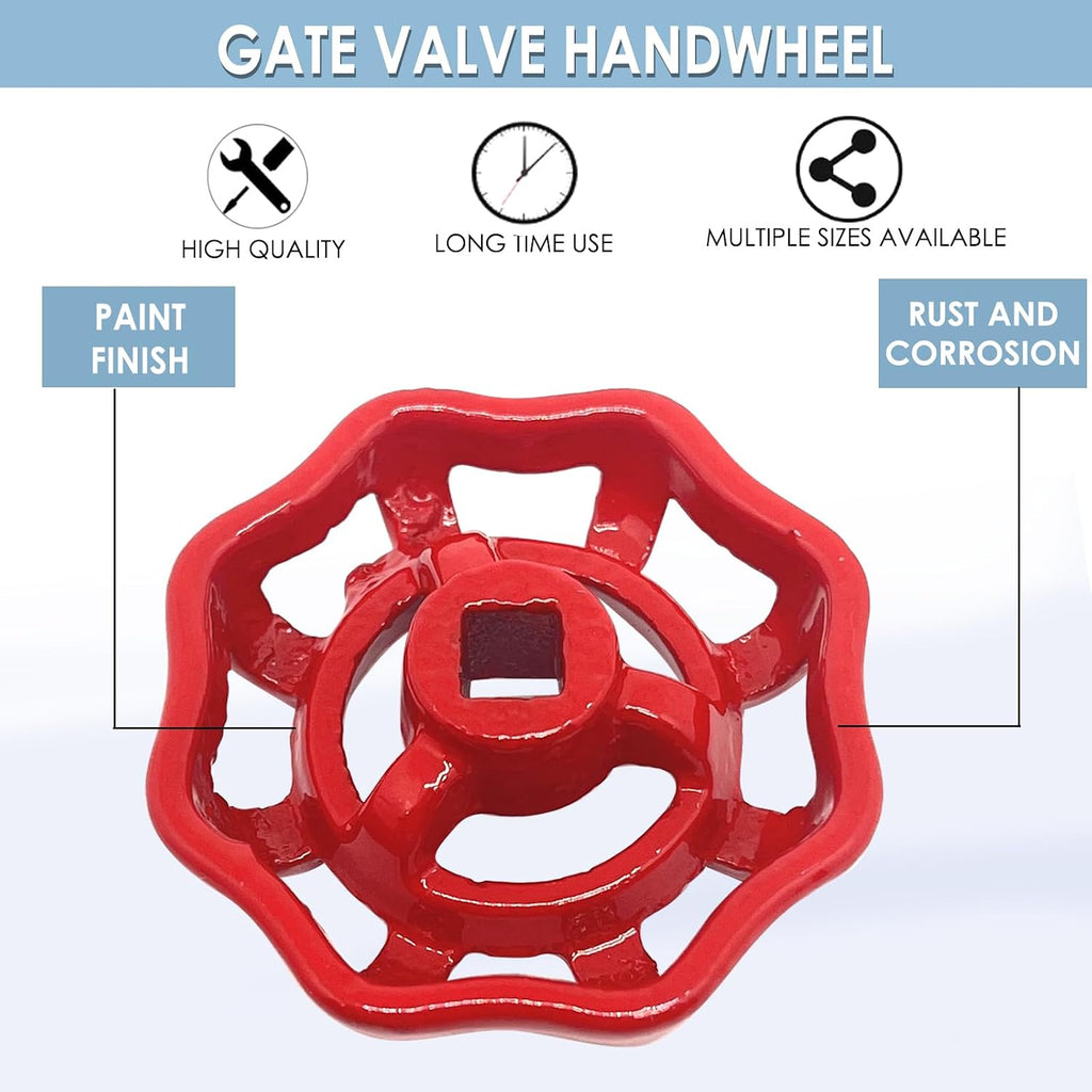 1pcs Replacement Gate Valve Handwheel,Round Wheel Valve Handle Replacement,for 2" Gate Valves, Outer Diameter 96mm (Square Hole 9.3x9.3mm)