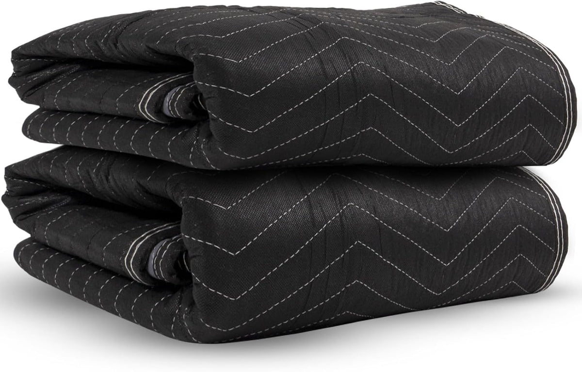 Moving Blankets Heavy Duty 72"x80" 2-Pack (95 lbs/doz), Padded Furniture Blankets for Moving, Shipping, and Storage