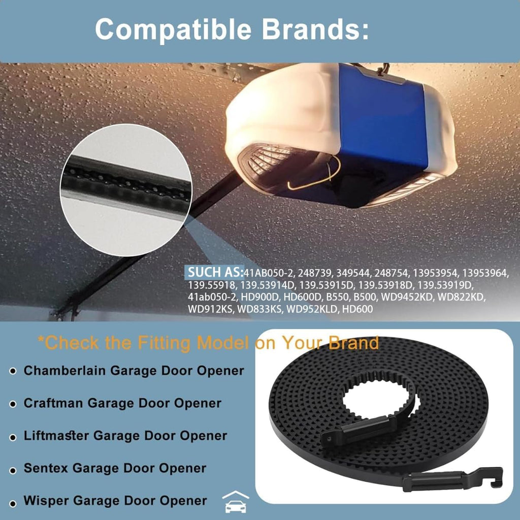 Drive Belt 41A5250, 237'' Garage Door Opener Belt ONLY for 7FT High Garage Doors, NOT Universal, 041A5250 Belt for