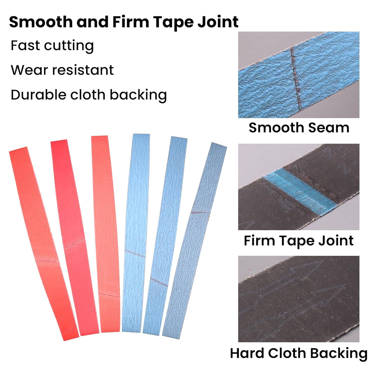 2 x 48 Inch Sanding Belts for Belt Sander,36/40/60/80/100/120 Grit, 6 Pack