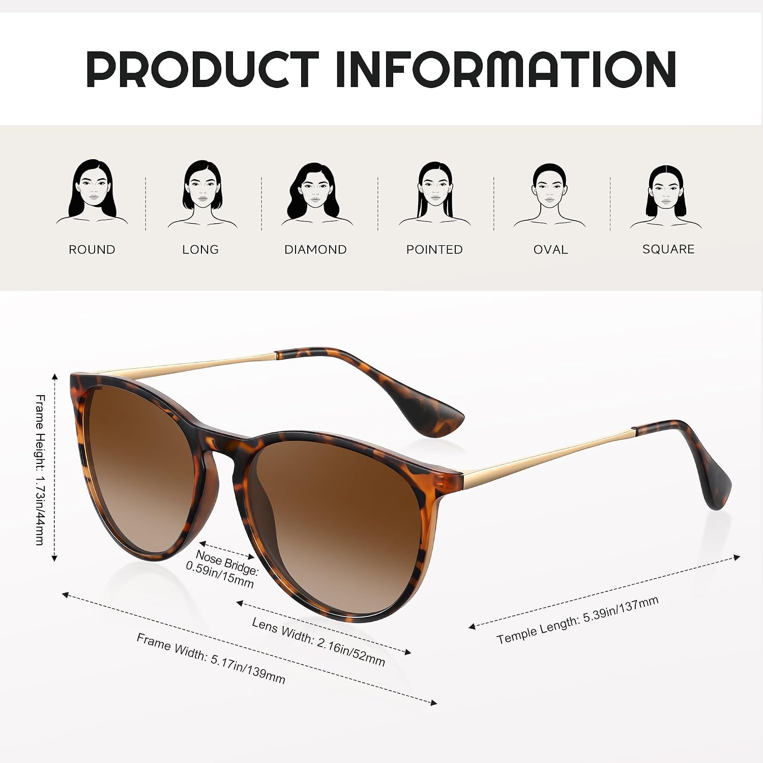 Polarized Round Sunglasses for Women Men with UV Protection | Vintage Sun Glasses Retro Trendy Sunnies Lightweight