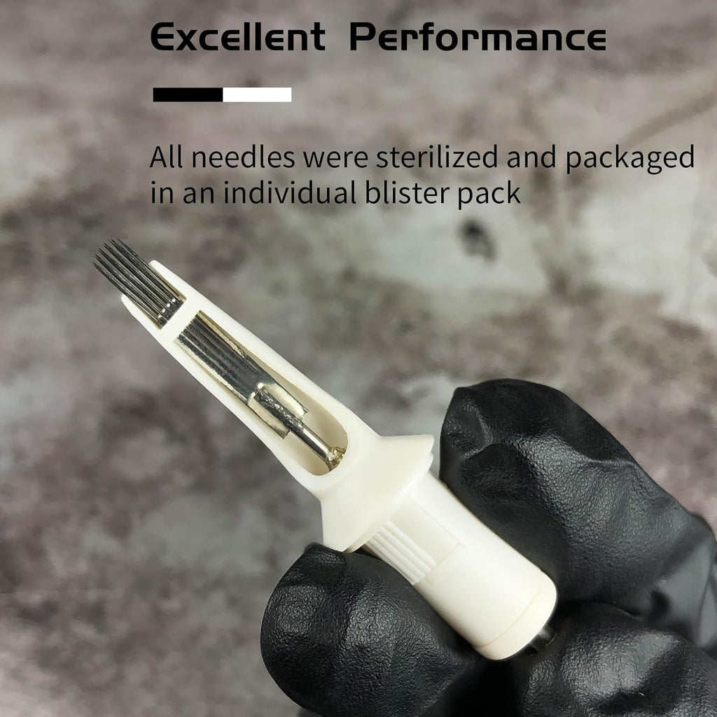 20Pcs Disposable 15RM 1015RM Tattoo Needle Cartridges Curved Magnum