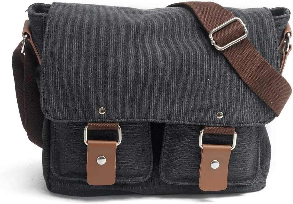 Waterproof Camera bag/Case, Vintage Canvase Leather Trim DSLR SLR Camera Shoulder Messenger Sling bag for for Nikon