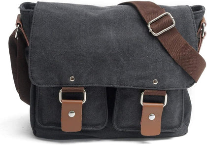 Waterproof Camera bag/Case, Vintage Canvase Leather Trim DSLR SLR Camera Shoulder Messenger Sling bag for for Nikon