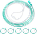 Oxygen Nasal Cannula for Adult - 7 ft Soft Tubing, 5 Pack, Green