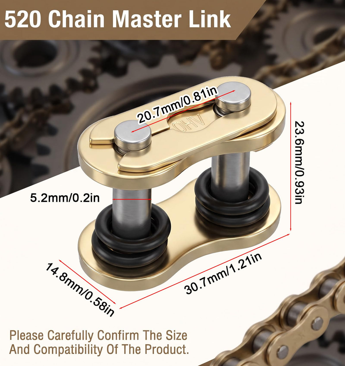 4 Pcs Chain Master Link, 520 Chain Master Link, 4 Free Lubricant