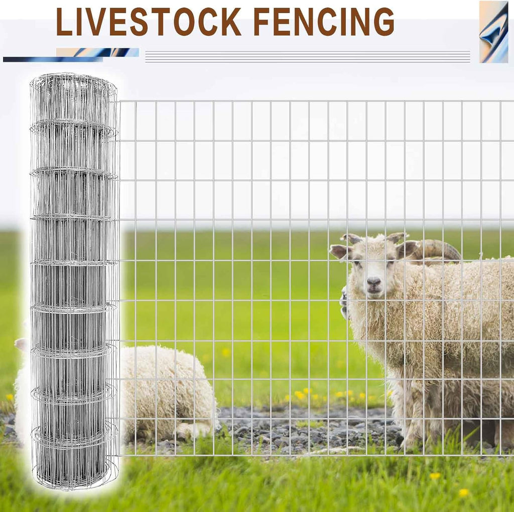 4 ft x 100 ft Galvanized Welded Wire Fence, 16GA Garden Chicken Wire Fence Roll, Mesh Size 2" x 4"Hardware Cloth
