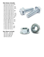 Grade 5 Serrated Hex Cap Flange Bolt & Flange Nut Assortment Kit - 348 Pieces!